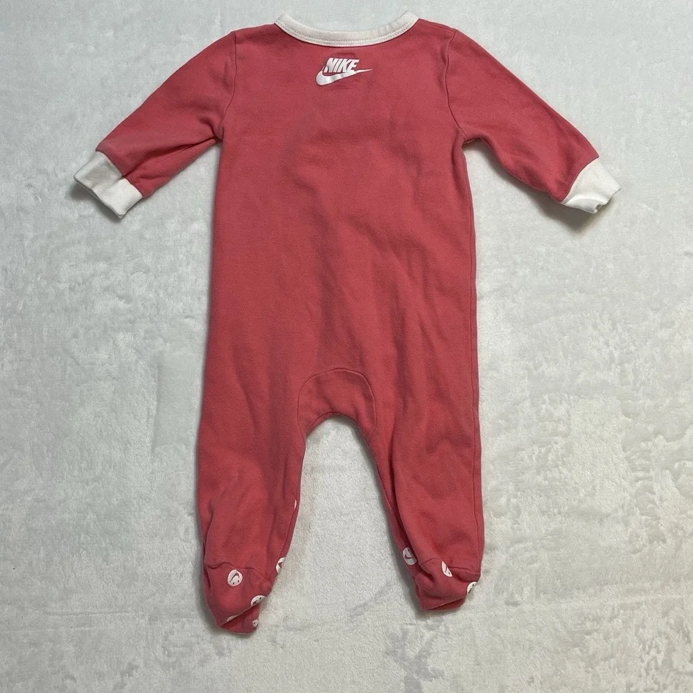 Nike Baby Girl Outfit 6M Pink Sleeper Body Suit One Piece Footies 100% Cotton